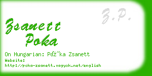 zsanett poka business card